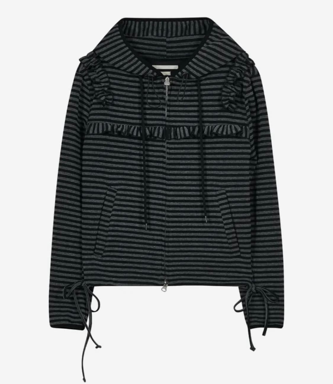 타입서비스 스트라이프 후드집업Ruffled Stripe Zip Hoodi 상품이미지2