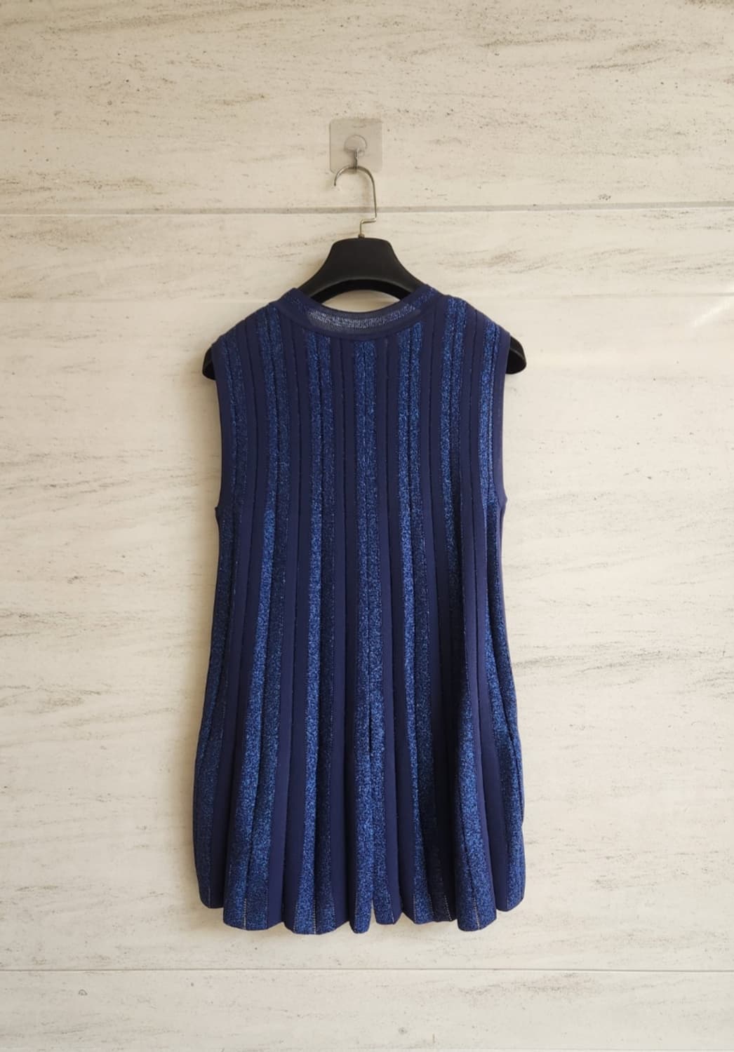 오브제 글리터 플리츠 블록 니트 탑 90사이즈 상품이미지4