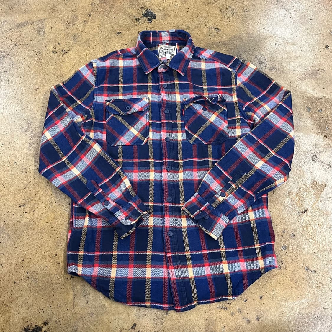 [정품/L] 리바이스 체크 셔츠 남방 네이비 레드 b18 상품이미지2