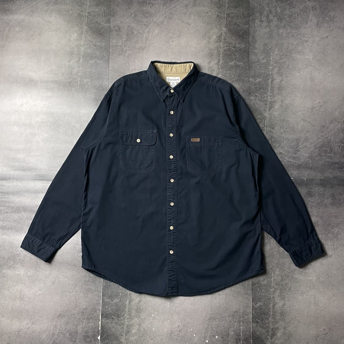 CARHARTT 00s 칼하트 네이비 코튼 워크 셔츠 A00920 상품이미지1