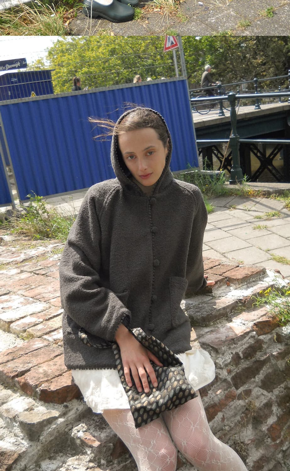 (새상품)후디 부클 가디건 상품이미지3