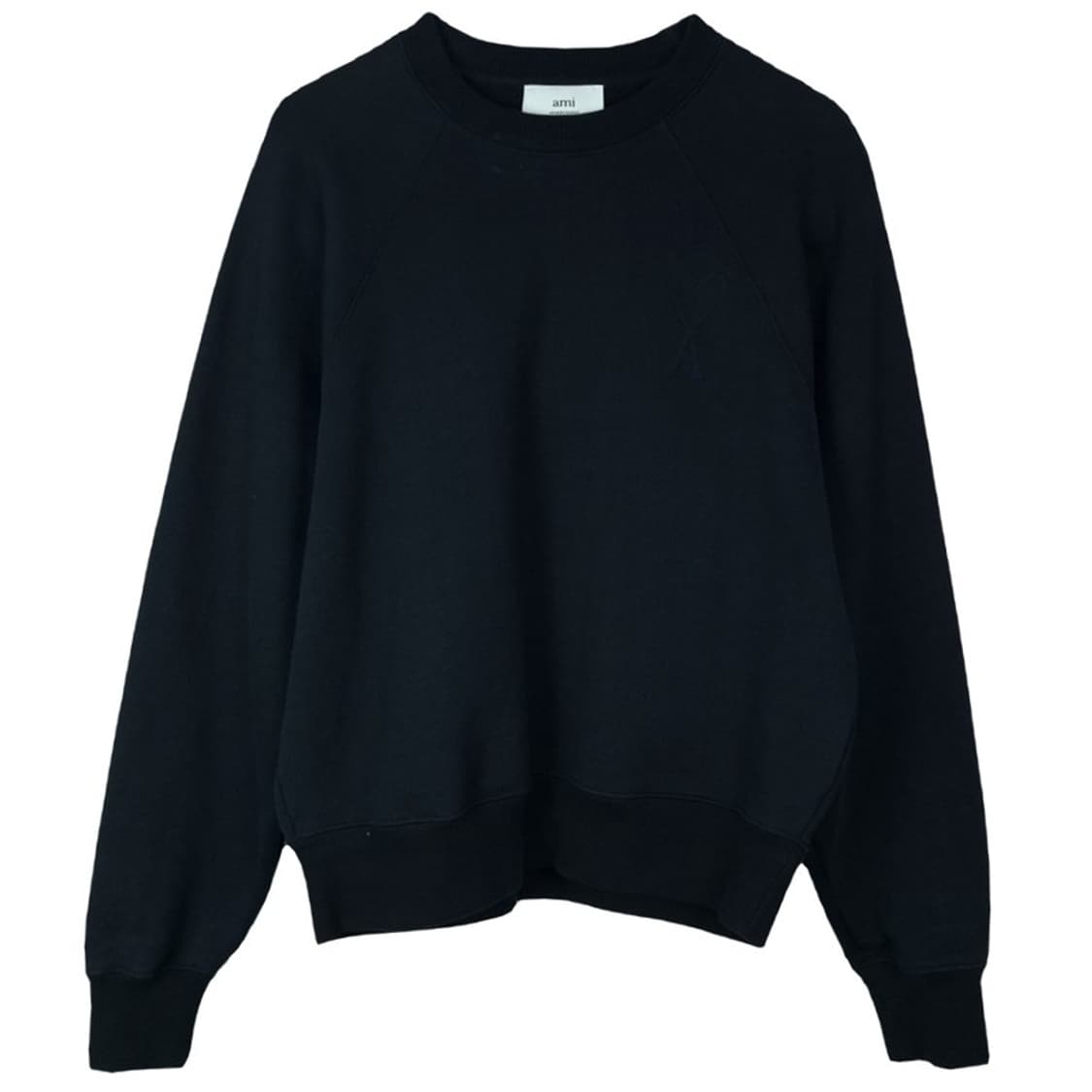 [아미] 블랙 하트 로고 자수 오버사이즈 맨투맨 블랙 P01324 상품이미지2