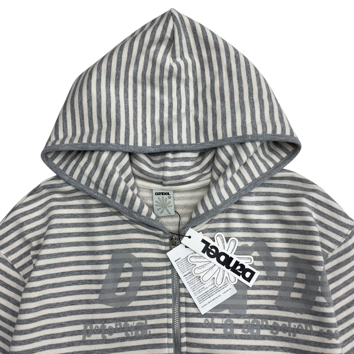 단델 연그레이 스트라이프 후드집업 상품이미지4