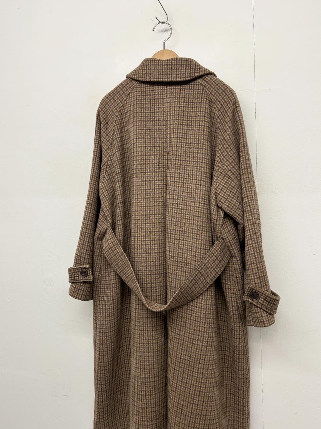 AVV 브라운 캐시미어 체크 롱 코트 상품이미지4