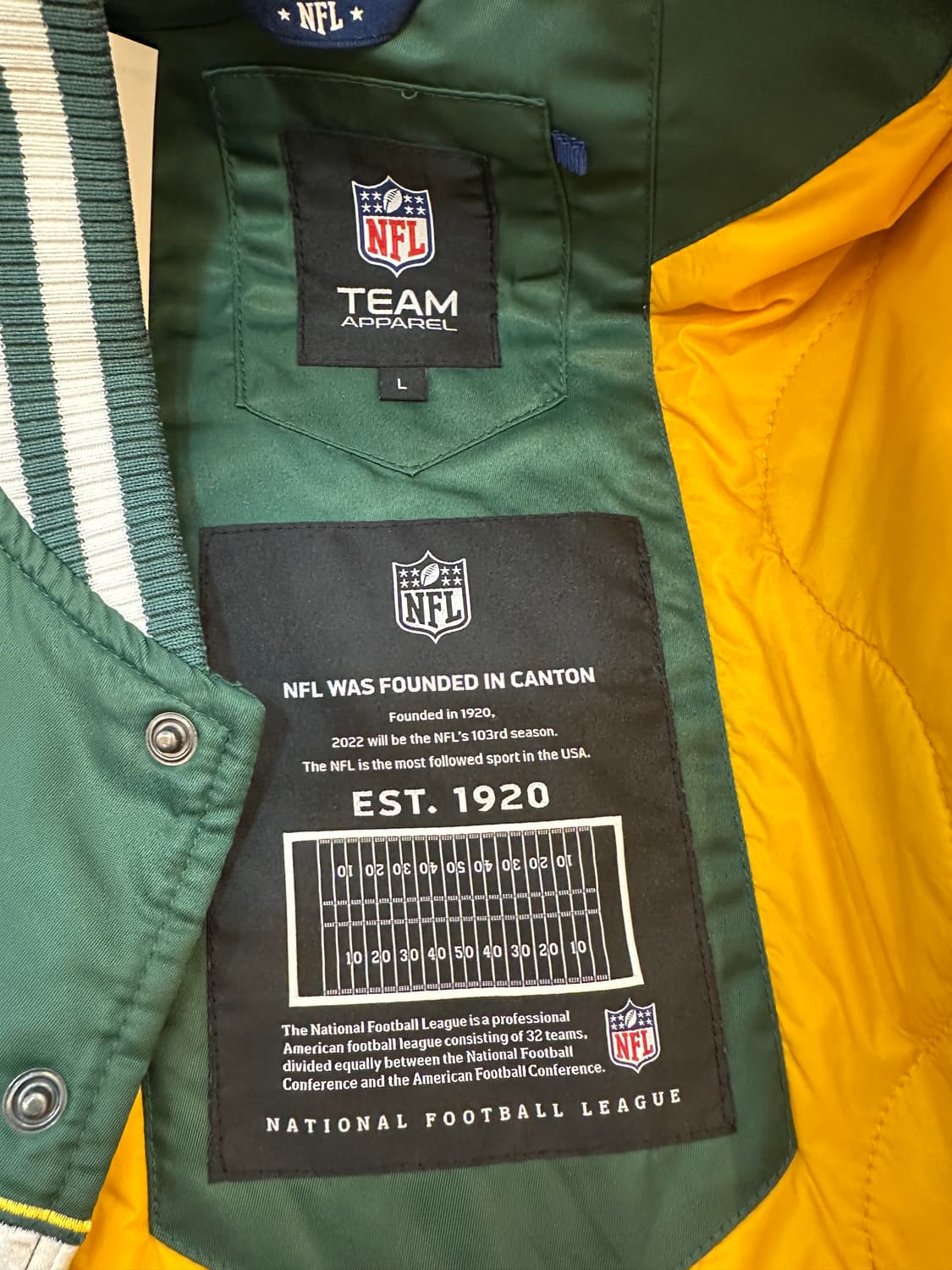 L) NFL packers 그린 봄버 자켓 상품이미지4