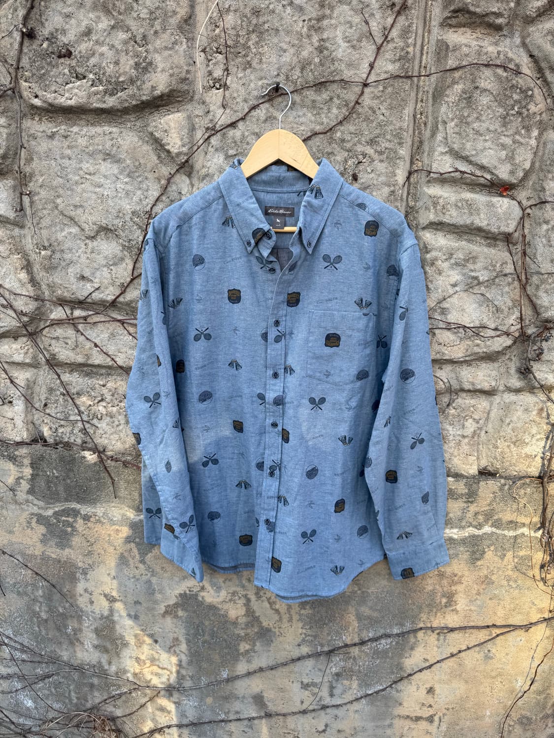 에디바우어 스포츠샵 프린팅 코튼 셔츠 L 상품이미지1