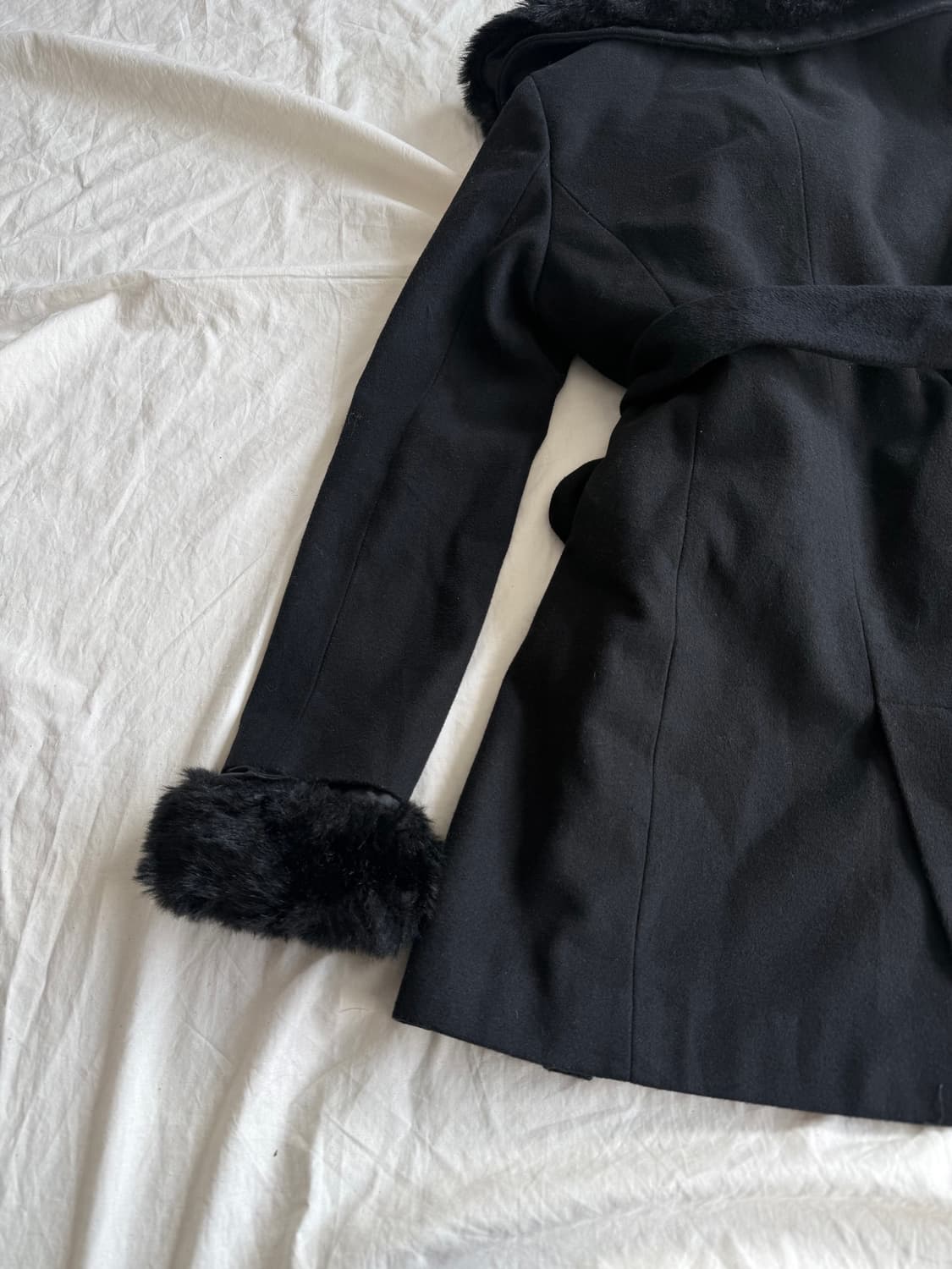 세실맥비 고딕 오네갸루 고스로리 펑크 퍼 트리밍 울 코트  상품이미지7