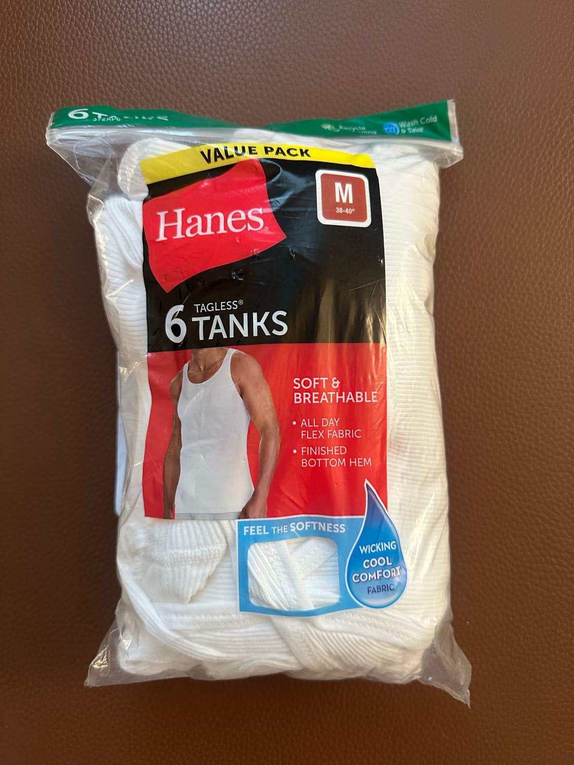 헤인즈 남성 나시 6팩 M 새상품 상품이미지1