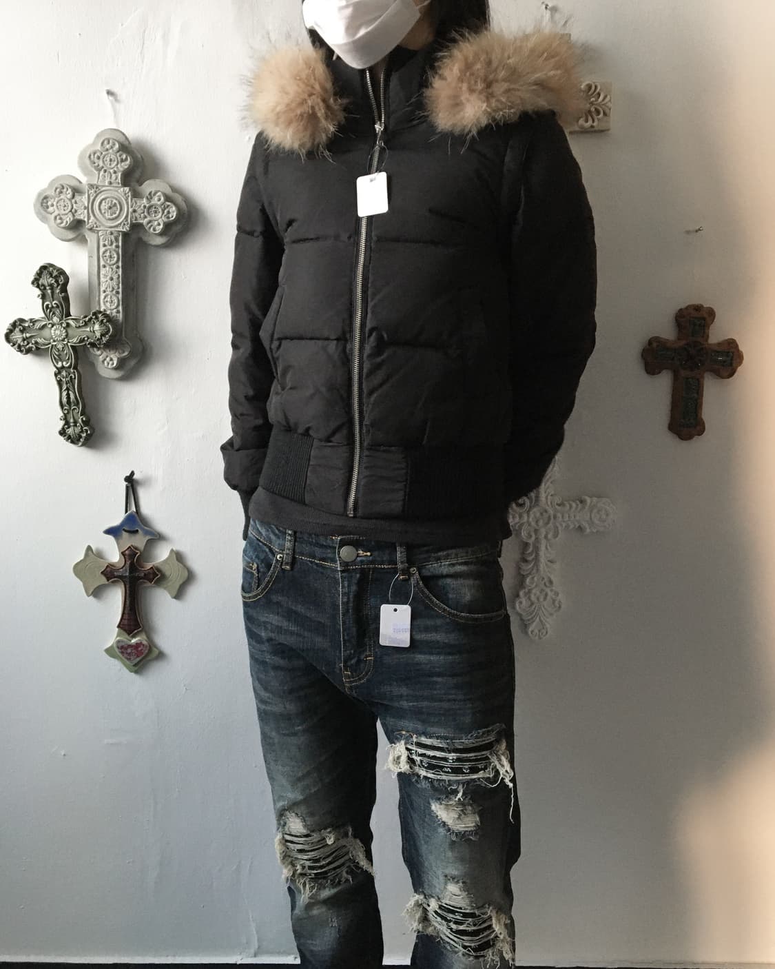 Fake fur hood transform jumper 상품이미지10