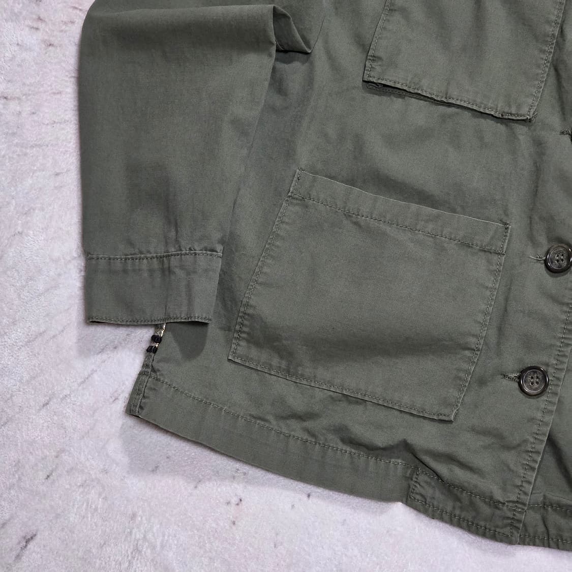 자라 우먼스 자수 큐빅 카키 자켓 상품이미지6