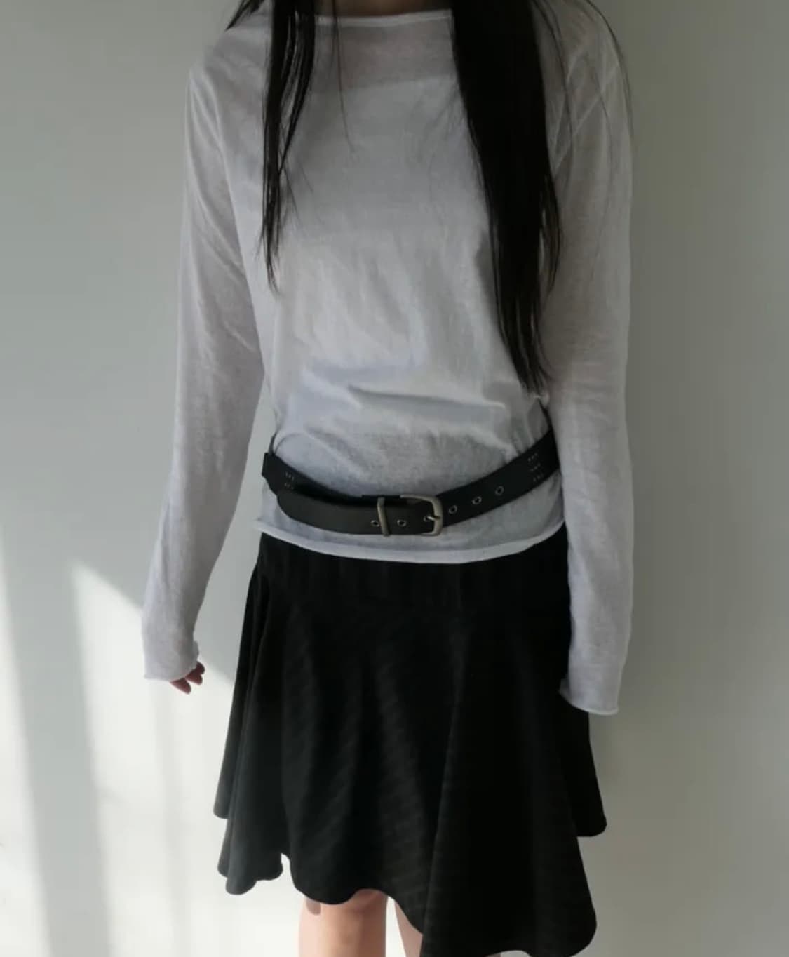 세이지 블루 미디스커트  상품이미지4
