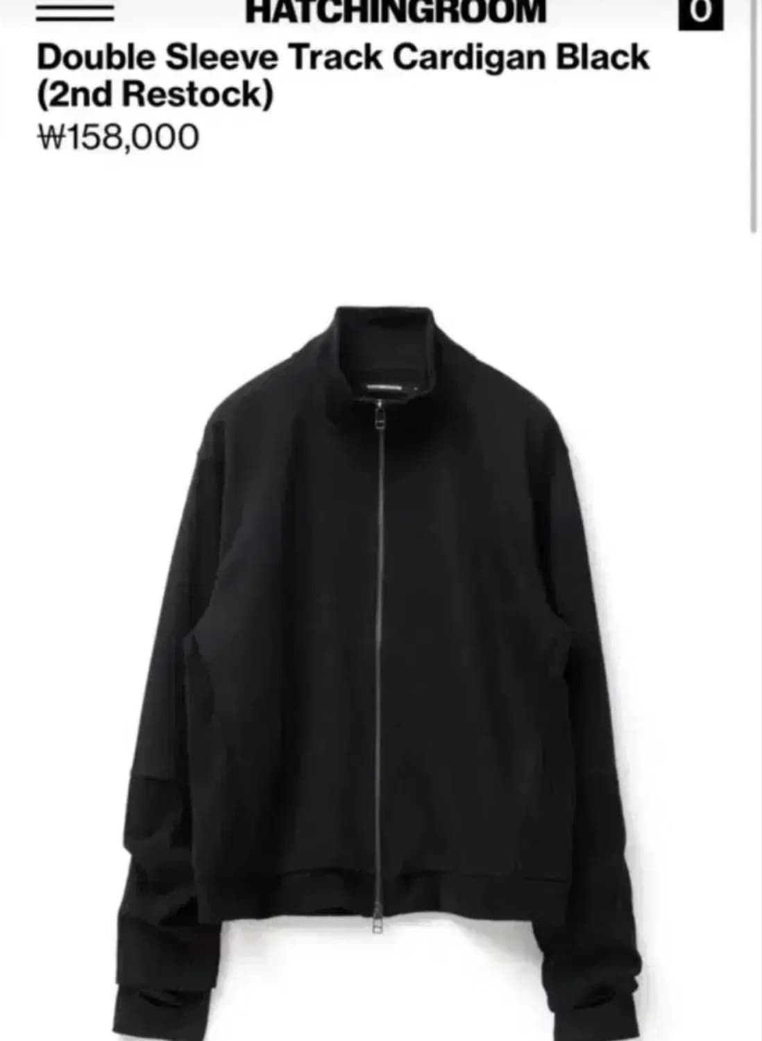 4)해칭룸 더블 슬리브 트랙 가디건 블랙 상품이미지1