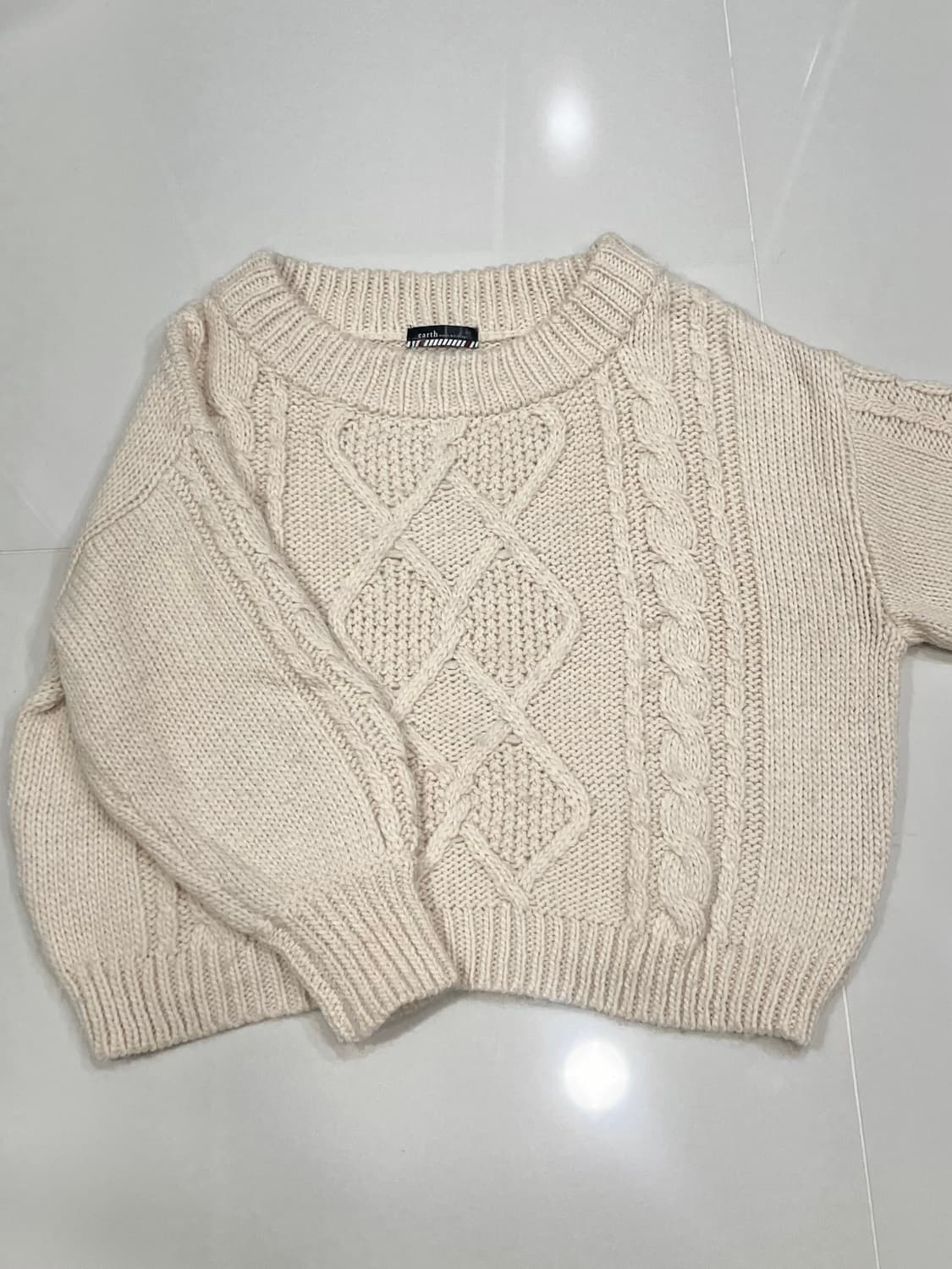 빈티지 아이보리 아방핏 두툼 니트 상품이미지1