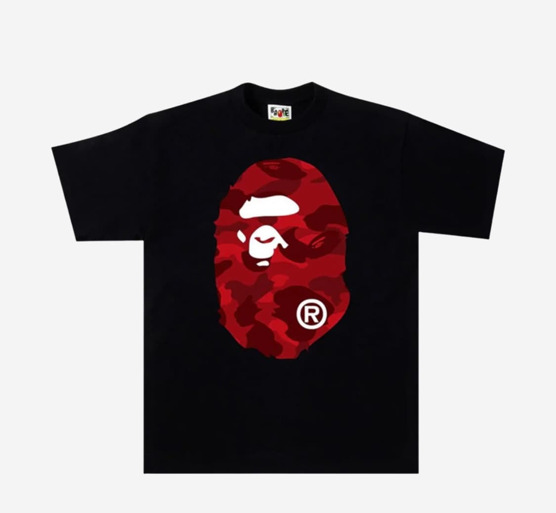 새상품 베이프 레드 빅사루 백에이프 블랙 반팔 S/L/XL 상품이미지1