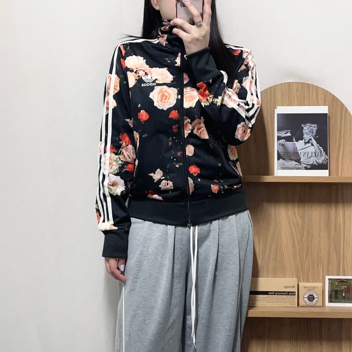 [정품] 아디다스 블랙 플라워 삼선 져지 [ 34 ] 상품이미지2