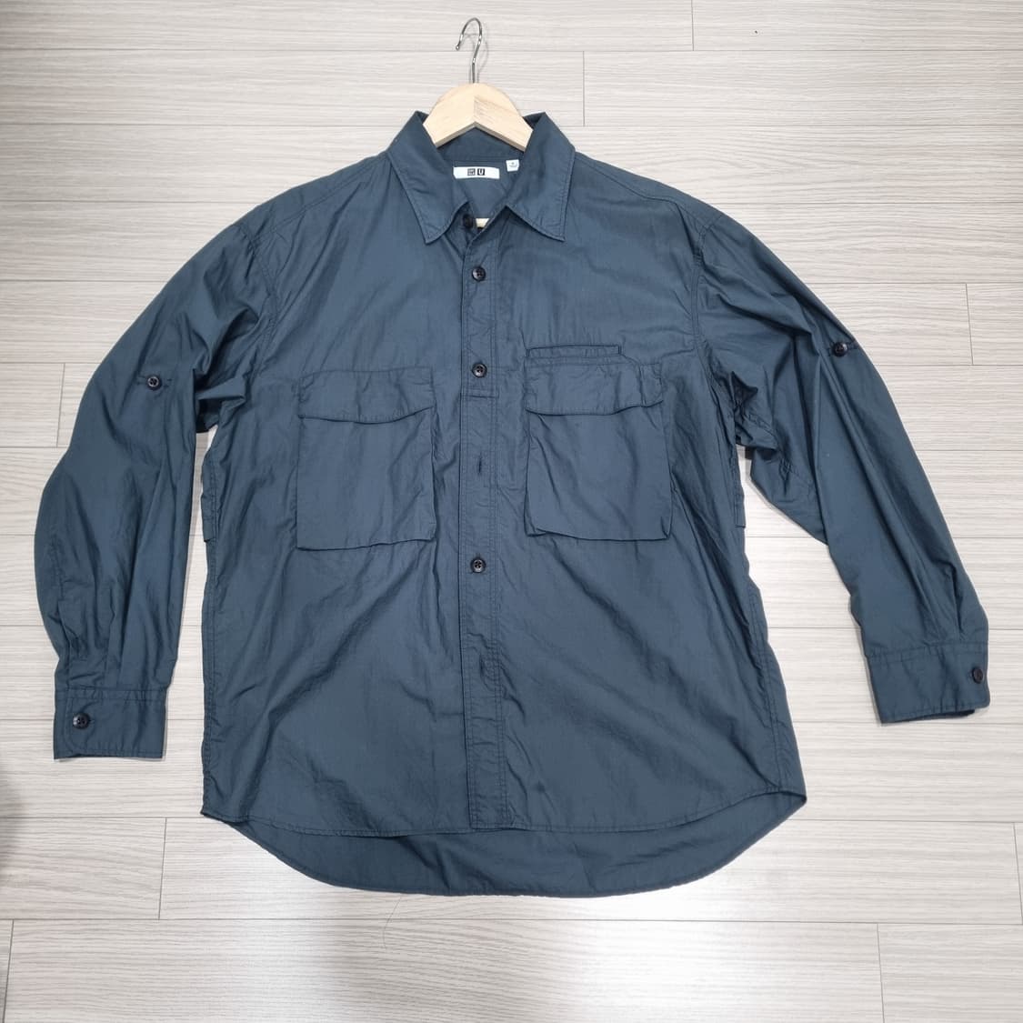 유니클로 U 유틸리티 오버셔츠 M 다크그레이 상품이미지4