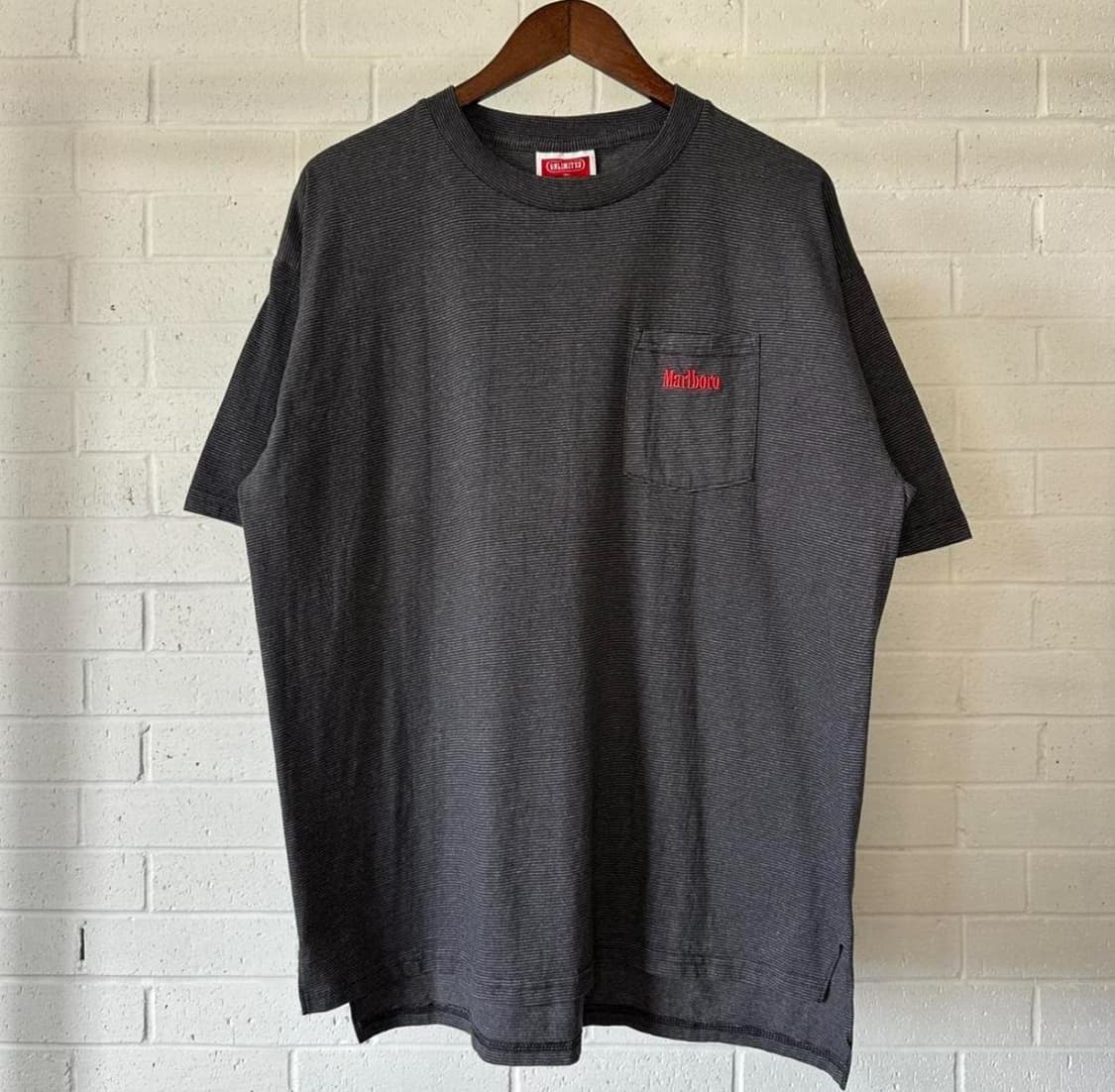 90‘s 빈티지 Marlboro 스트라이프 포켓 티셔츠 XL 상품이미지1