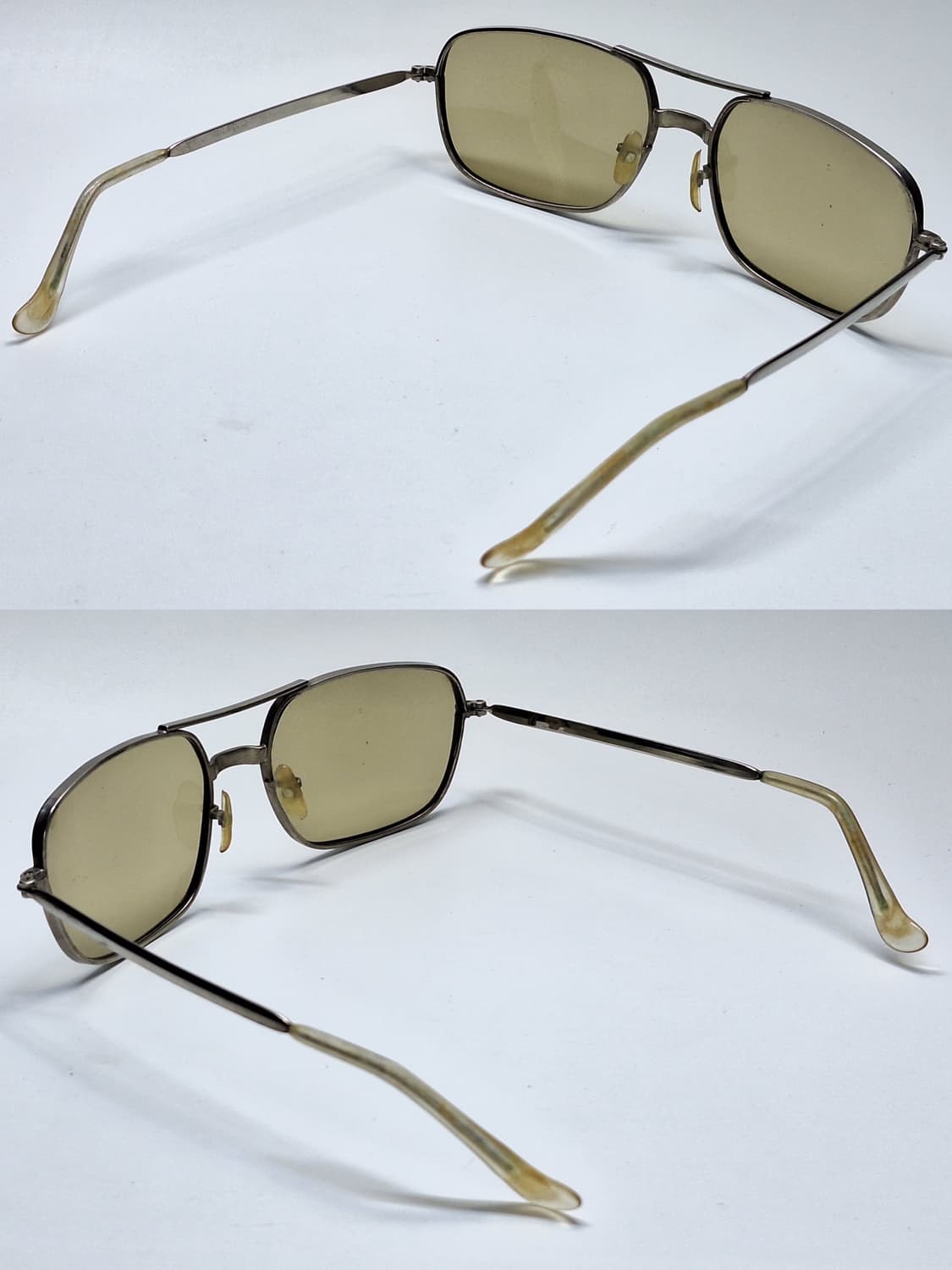 80s 일본 빈티지/더블브릿지 실버 선글라스 겸 안경테 빅사이즈 투브릿지 상품이미지4