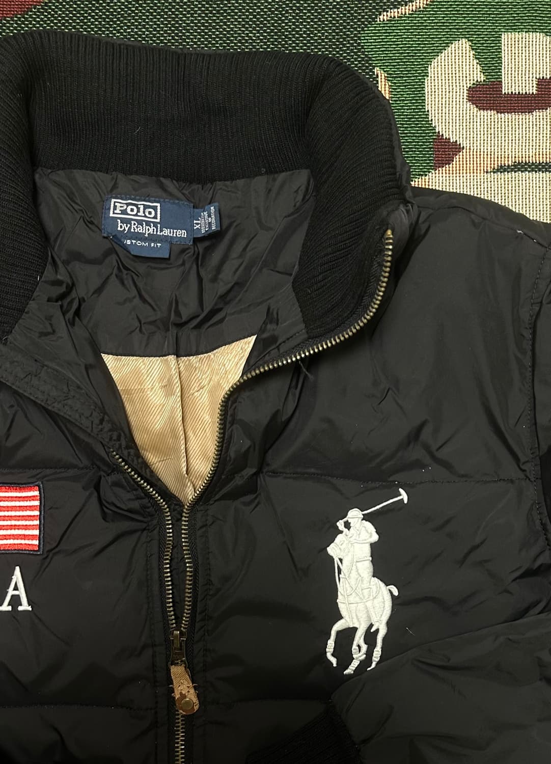 [ XL ] 폴로 빅포니 성조기 패딩 블랙 상품이미지3