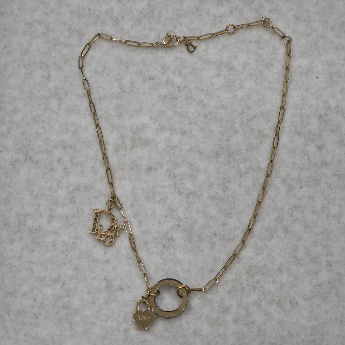 디올 dior 로고 하트참 목걸이 (희귀) 상품이미지4