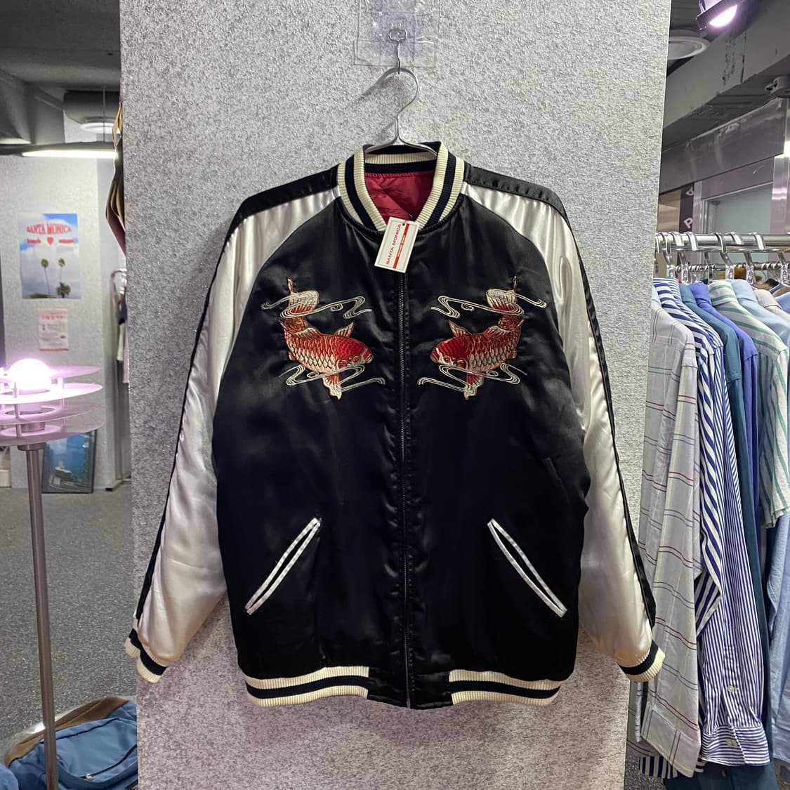 JPN 빈티지 잉어 자수 스카쟌 B4663 상품이미지3