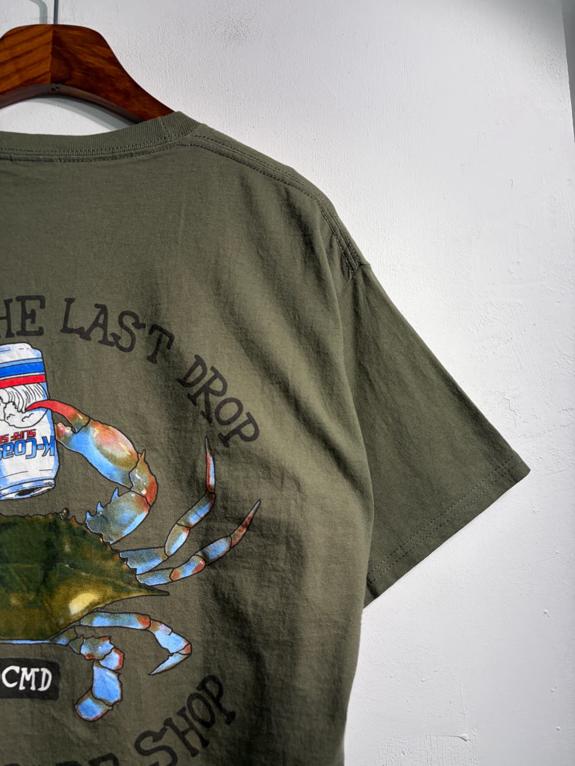 만원샵) 빈티지 카키 반팔티 L C304 상품이미지5