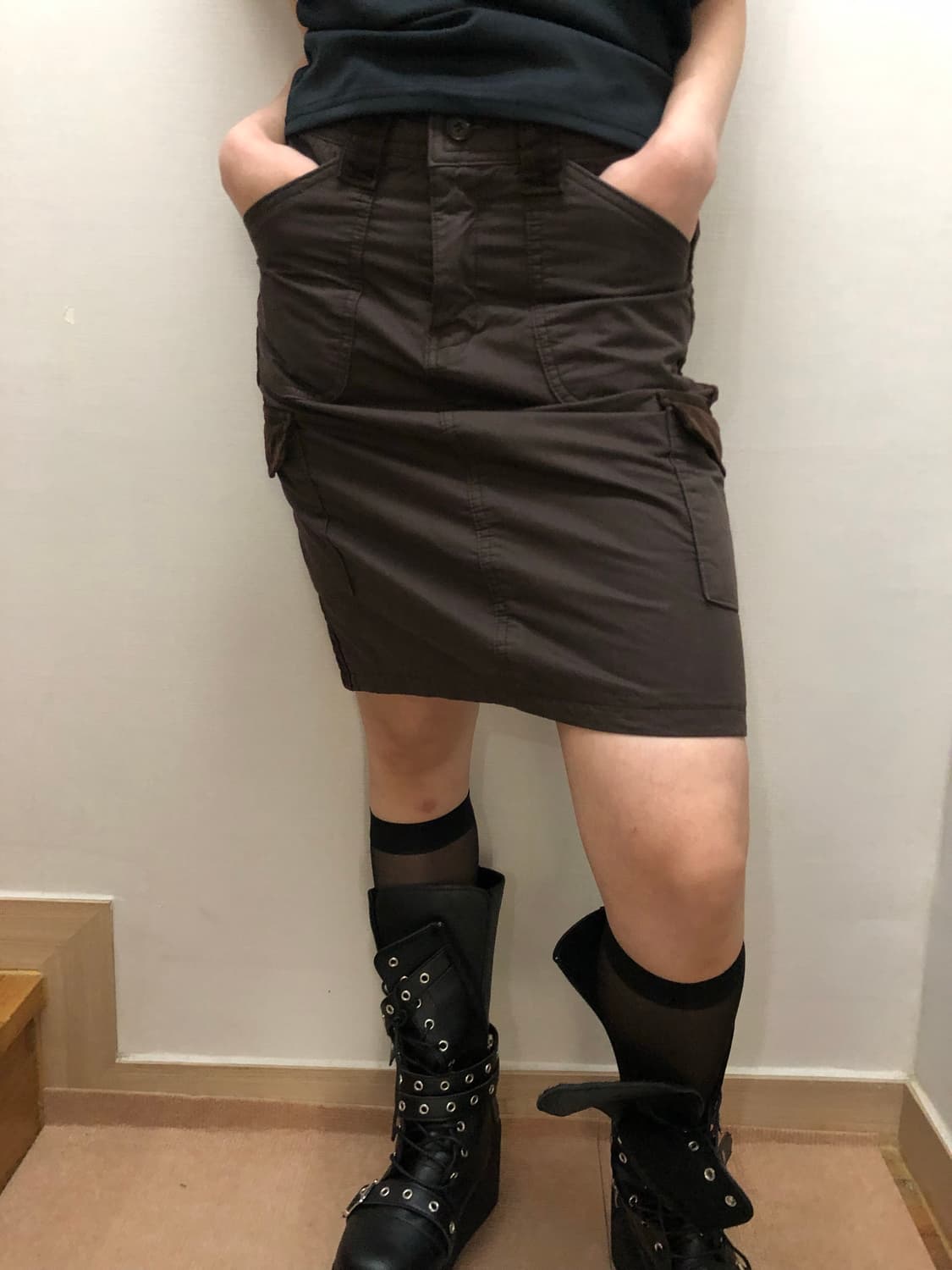 빈티지 브라운 포켓 스커트 상품이미지5