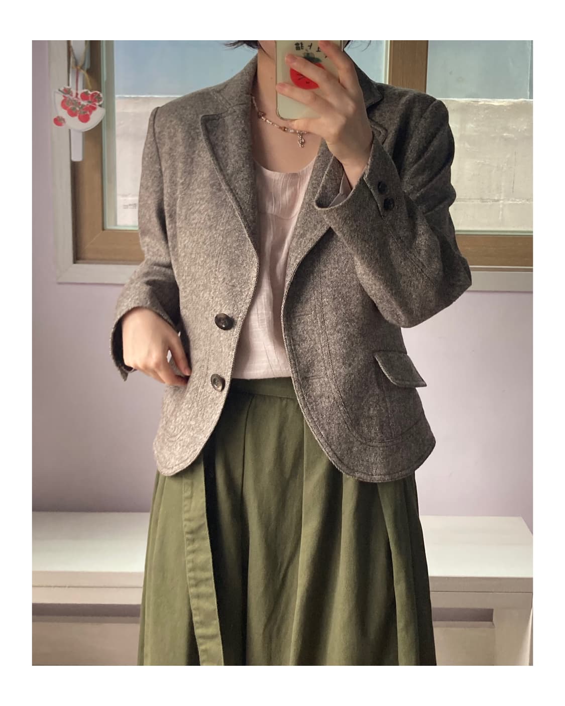 일본 브라운 울 블레이저 상품이미지2