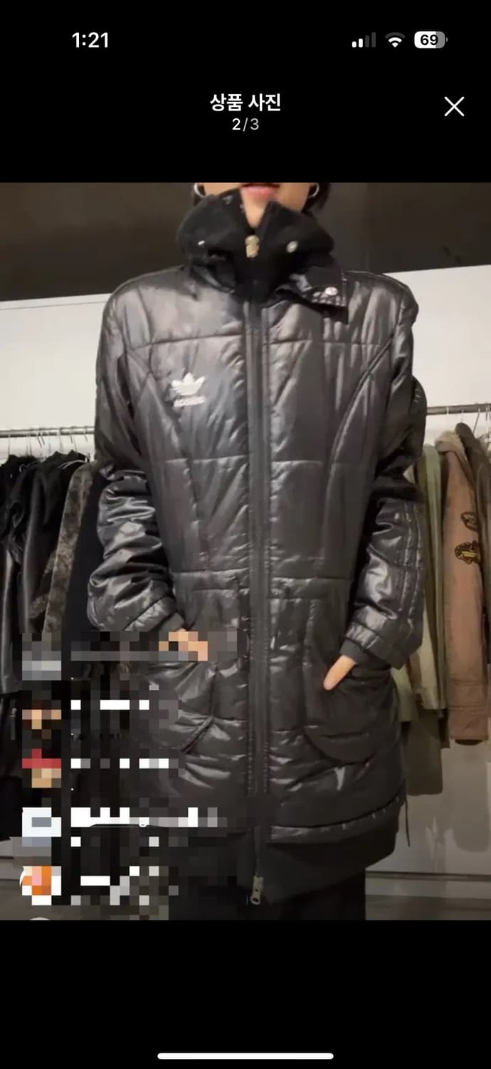 빈티지 아디다스 블랙 패딩 점퍼 ayadz 큐빈 파우닝 오공이 크루빈티지 상품이미지2