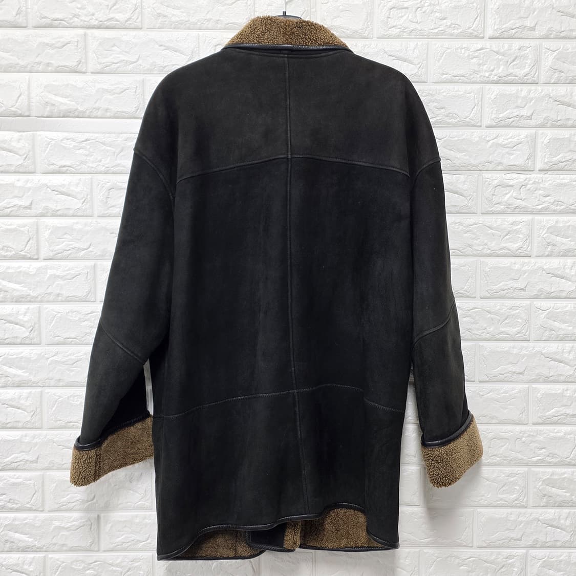 택포) 진도 양가죽 무스탕 코트 L 상품이미지4