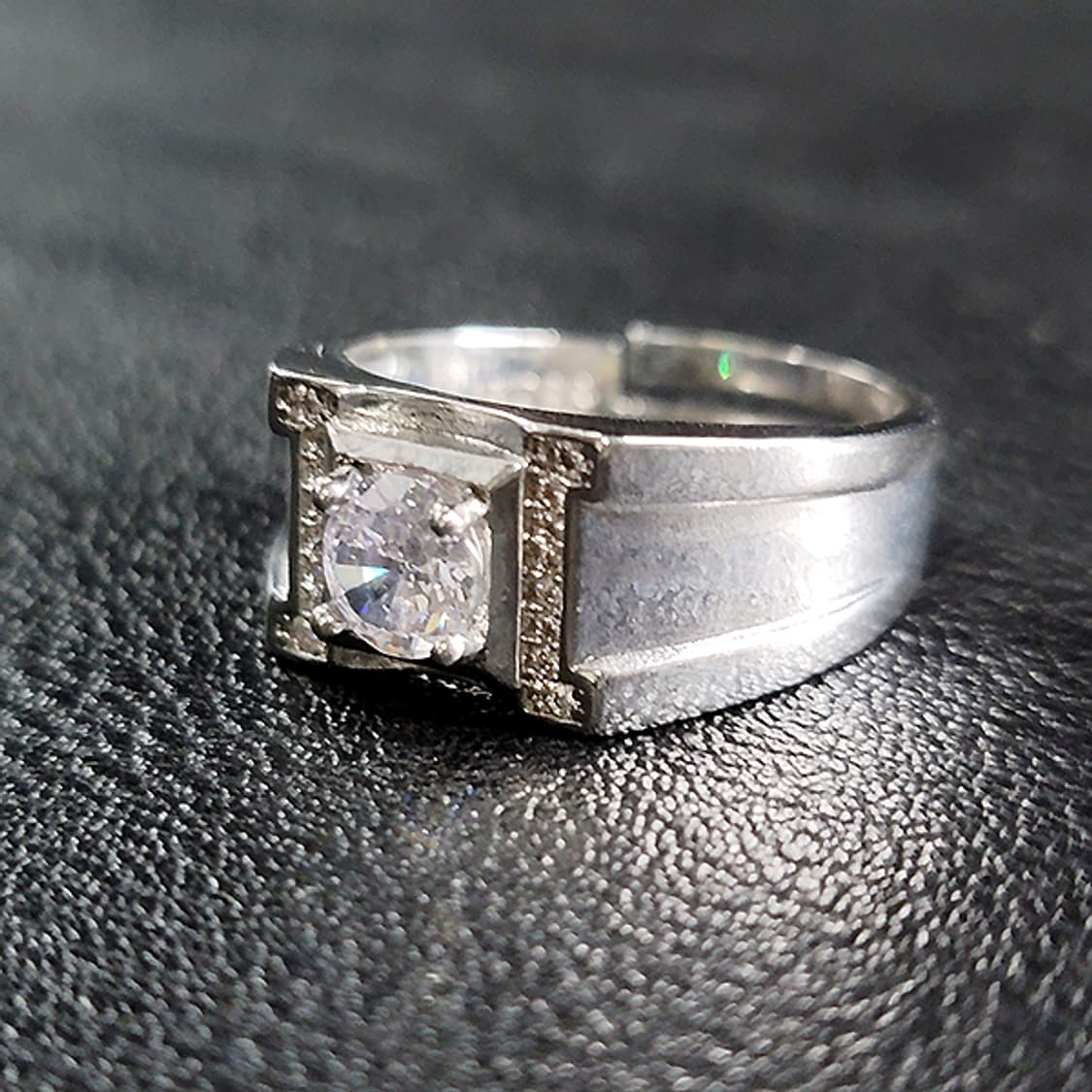 Graxium 실버 빅사이즈 모이사나이트 남자 빈티지 선물 소품 반지 상품이미지3