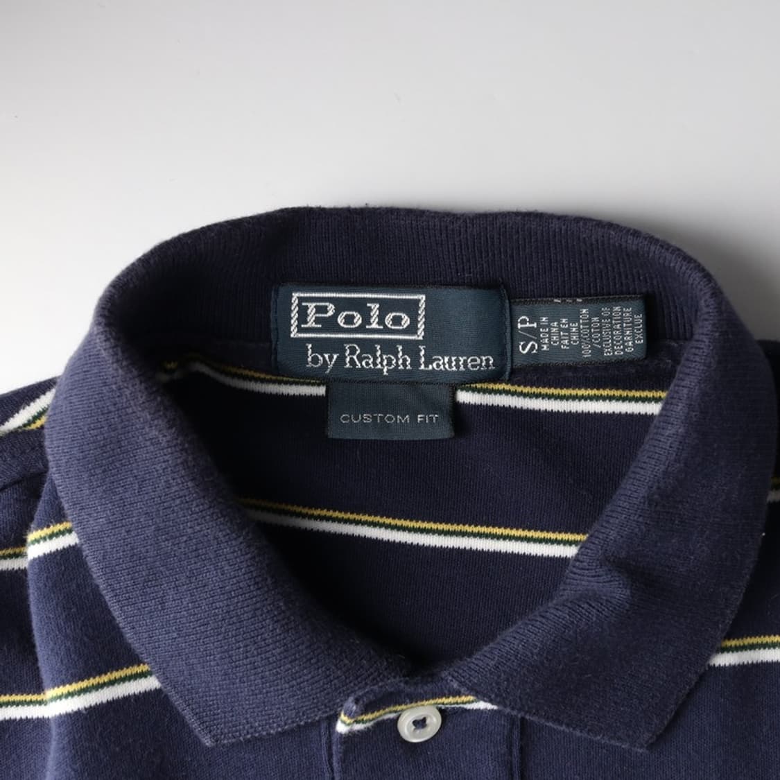 폴로 랄프로렌 커스텀핏 스트라이프 반팔 카라티 S 상품이미지5