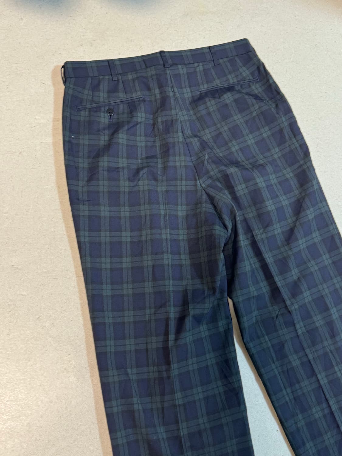 St.j.s.c 일본빈티지 영국스타일 타탄체크 와이드 슬랙스 면 팬츠 상품이미지4