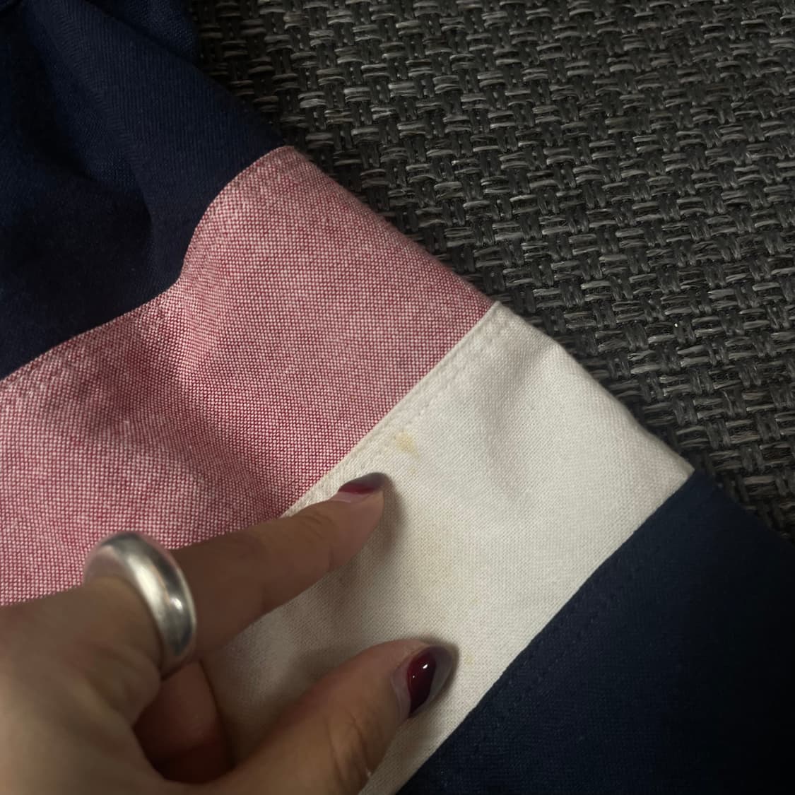 타미힐피거 네이비 핑크 화이트 심플 단가라 S 커스텀핏 상품이미지7