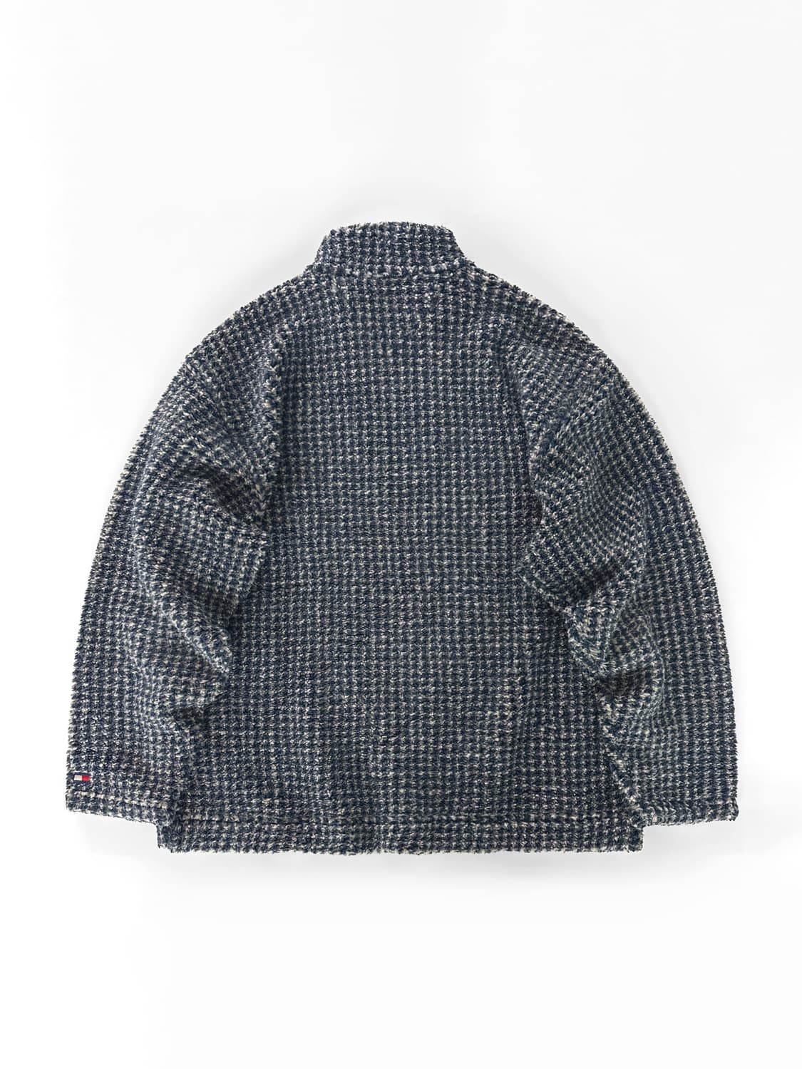 90s 빈티지 타미 힐피거 usa 부클 하운드 체크 하프 집 풀오버 상품이미지3