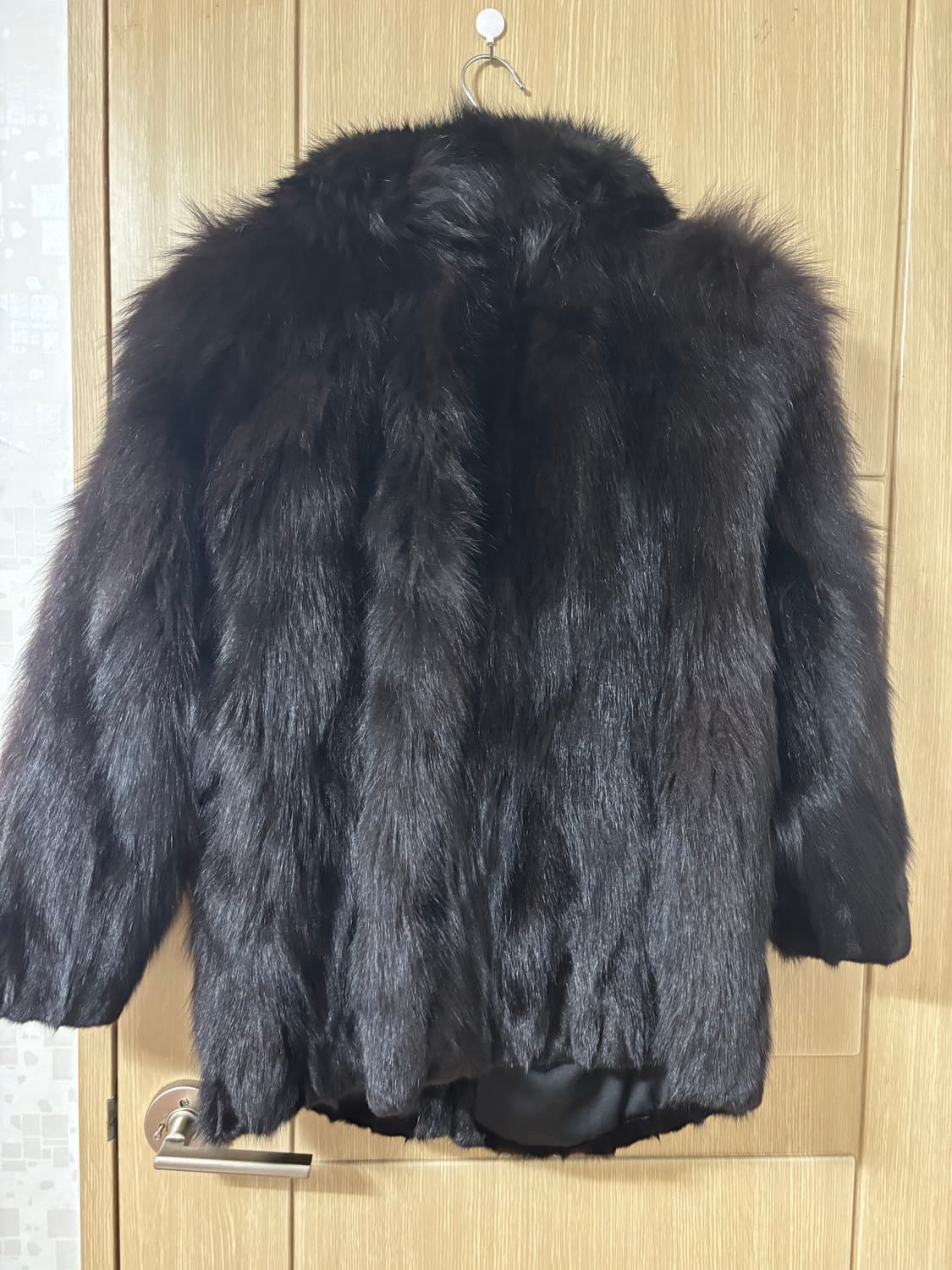 사가폭스 블랙 모피 코트 상품이미지4