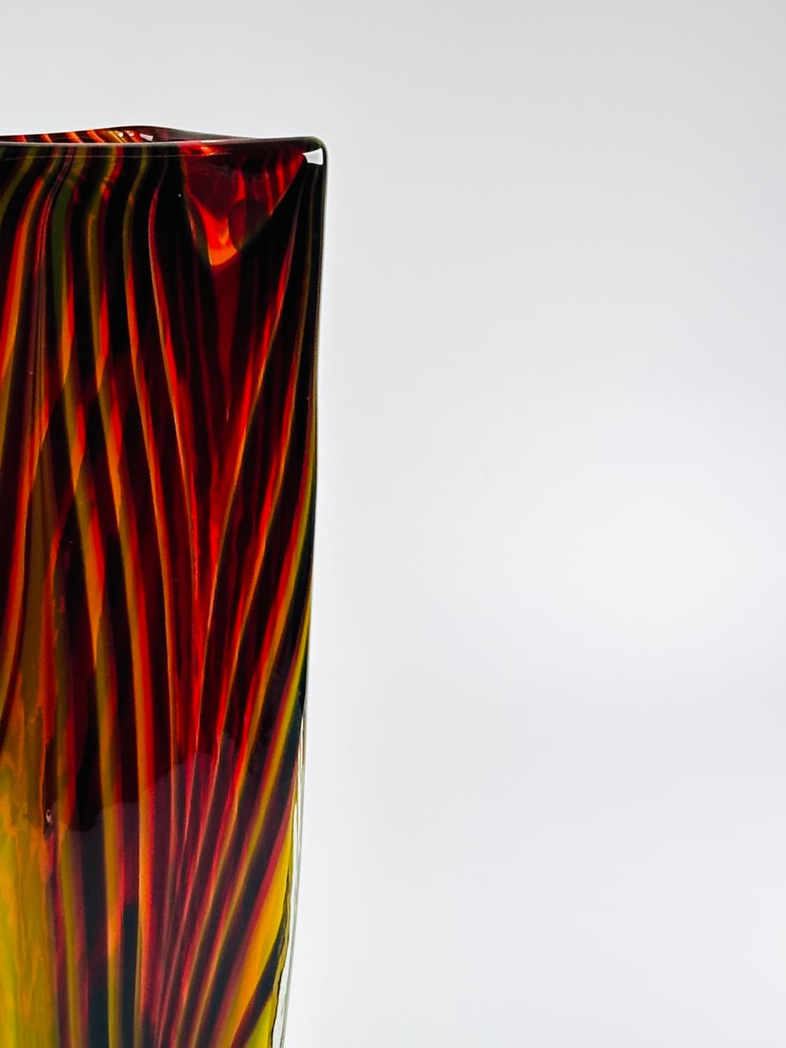 일본 빈티지 마르티 아트글라스 스퀘어 대형 화병 상품이미지5