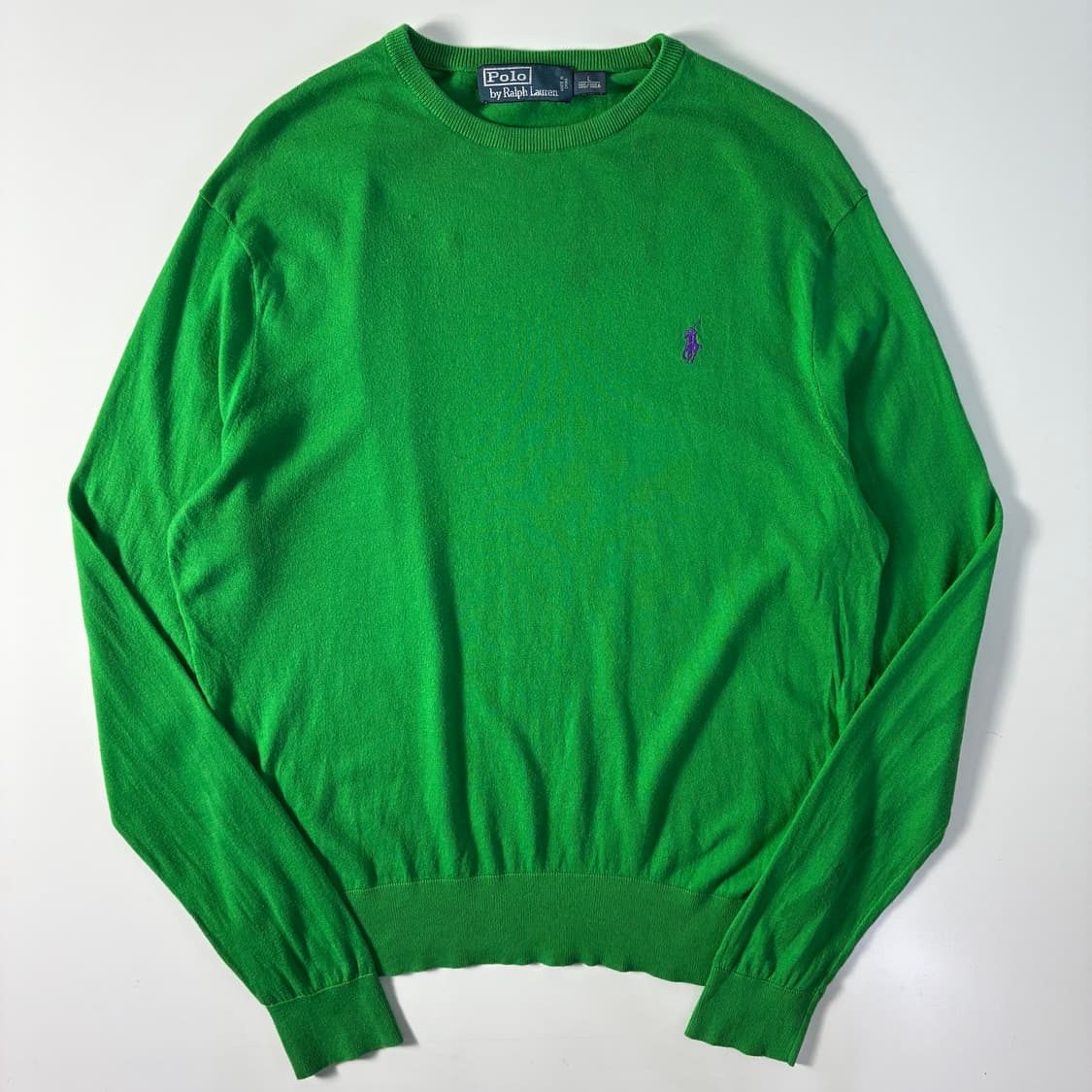 Polo 폴로 랄프로렌 그린코튼 자수 라운드 니트 상품이미지1