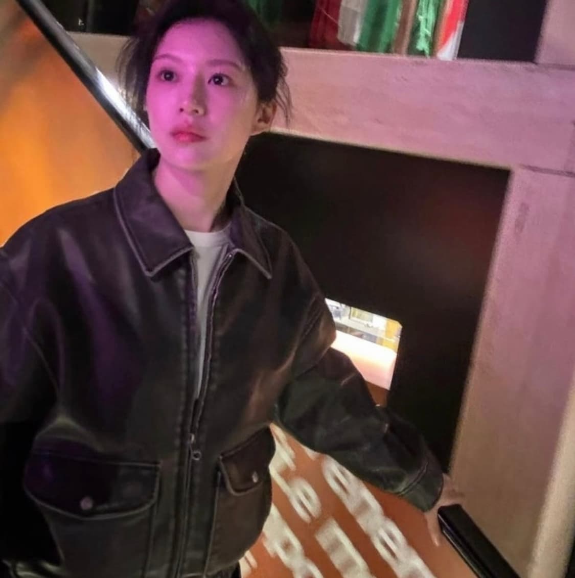 그로브 레더 자켓 브라운 상품이미지1