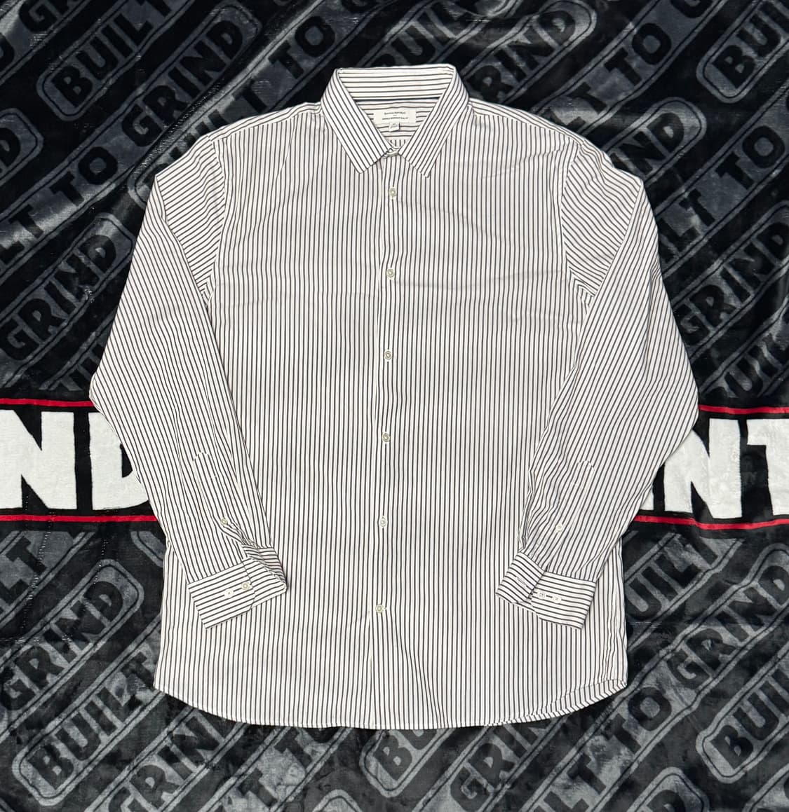 바나나 리퍼블릭 슬림 핏 드레스 셔츠 브라운 스트라이프 상품이미지1