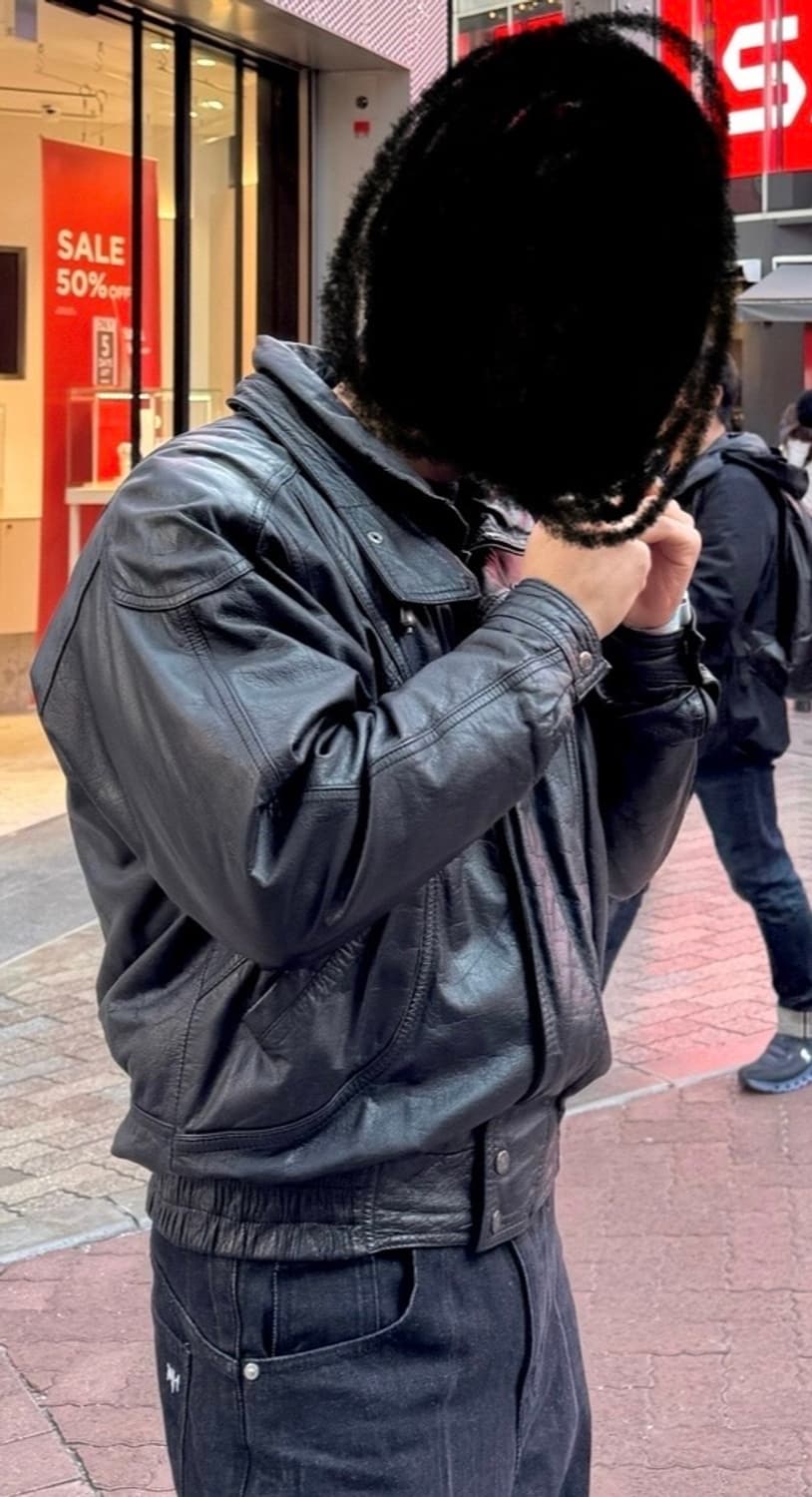 H.B. Leather 블랙 가죽 자켓 (소가죽 100) 상품이미지7