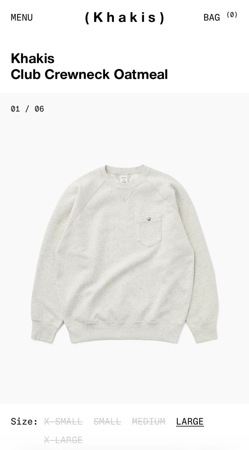 카키스 클럽 크루넥 스웻셔츠 상품이미지1