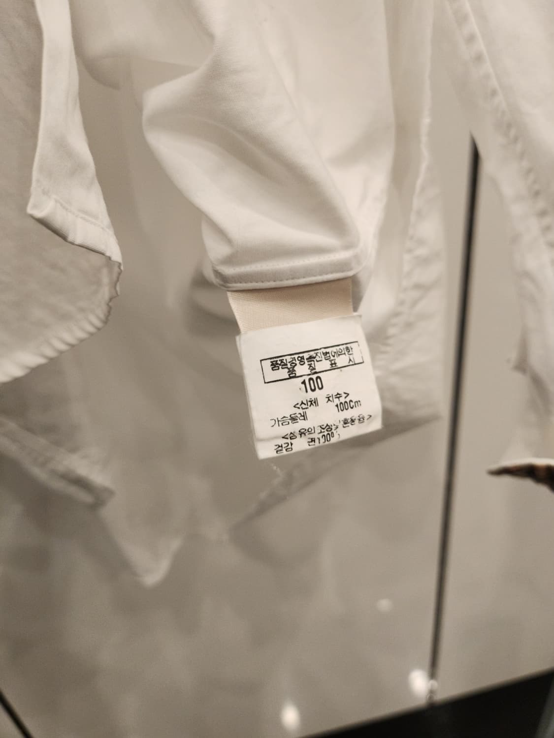 버버리 화이트셔츠 커프스체크 L 상품이미지4