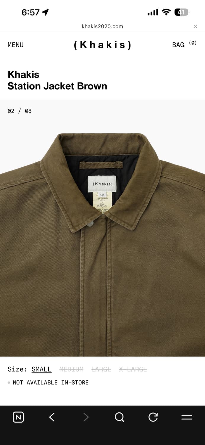 카키스 스테이션 자켓 XL 브라운 상품이미지2