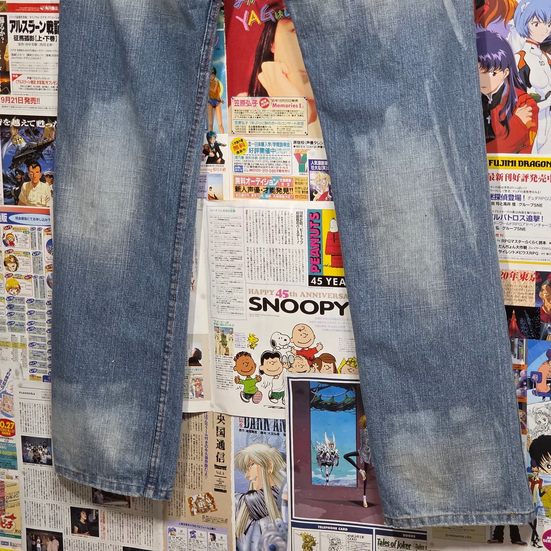 빈티지 연청 워싱 버튼플라이 데님 팬츠 상품이미지8