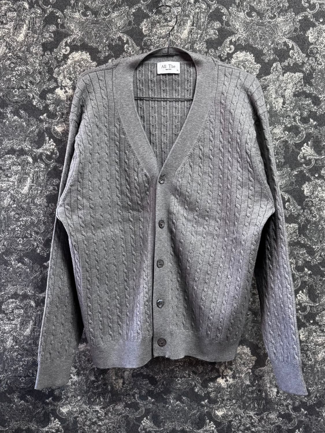 vintage 빈티지 브이넥 꽈배기 가디건 상품이미지2