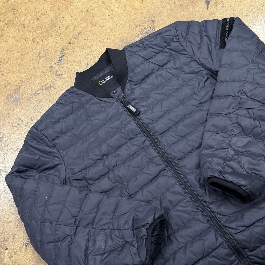 [정품/L] 내셔널지오그래픽 블랙 퀼팅 패딩 점퍼 b15 상품이미지1