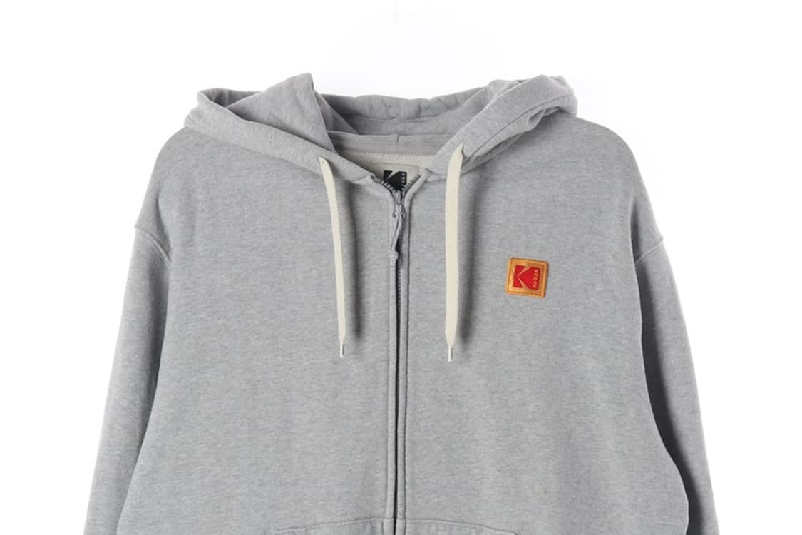 코닥 에센셜 가죽 로고 기모 후드 집업 S 상품이미지4