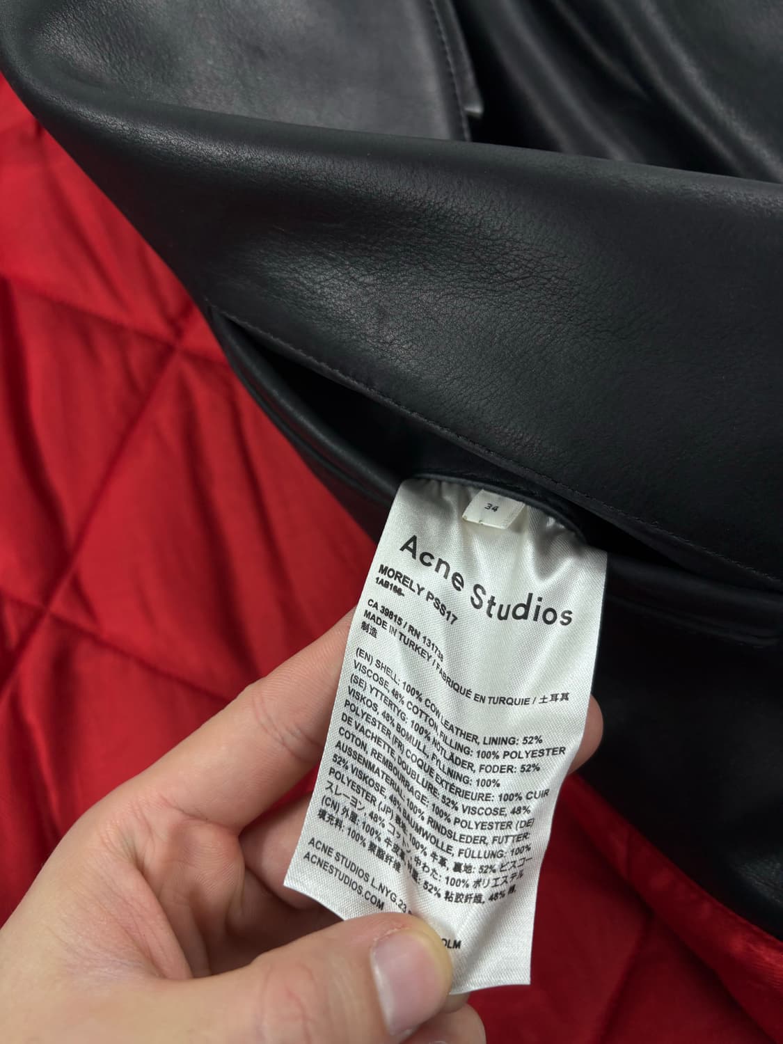 Acne Studios Cow Leather Jacket    상품이미지5