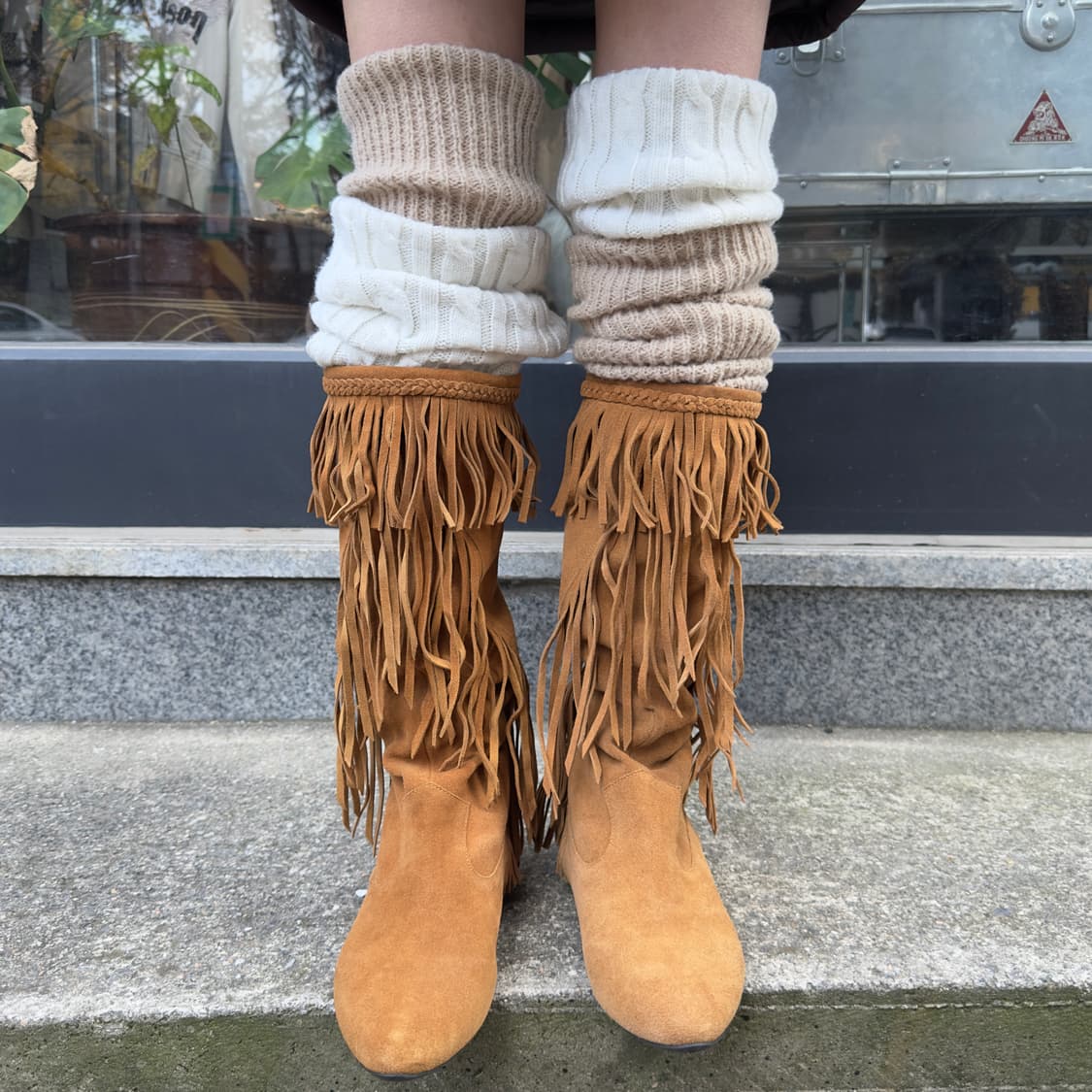 00s 샘 에델만 스웨이드 프린지 포인트 부츠 상품이미지7